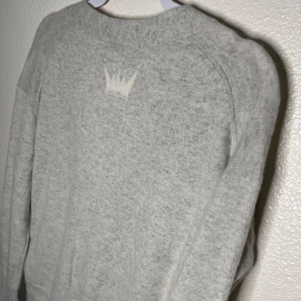 Brazeau Tricot | Cashmere Cardigan Sweater in Muslin Gray - Picture 5 of 8